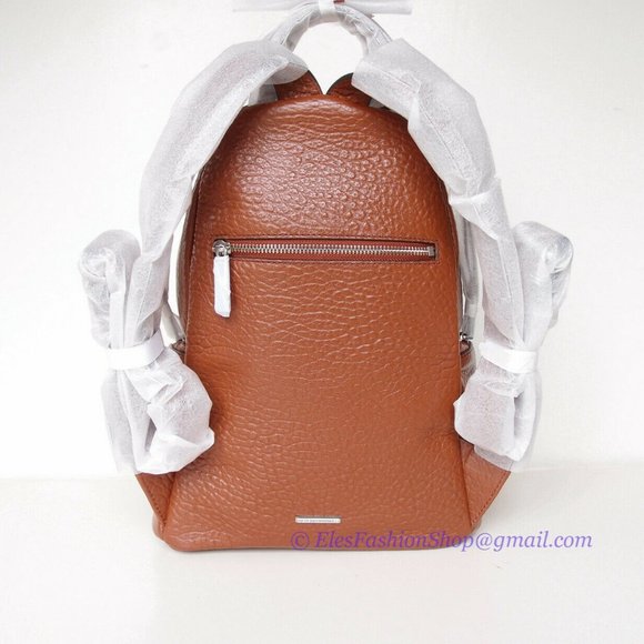NWT Rebecca Minkoff Julian Large Leather Backpack Dark Luggage BROWN Authentic - Picture 7 of 12